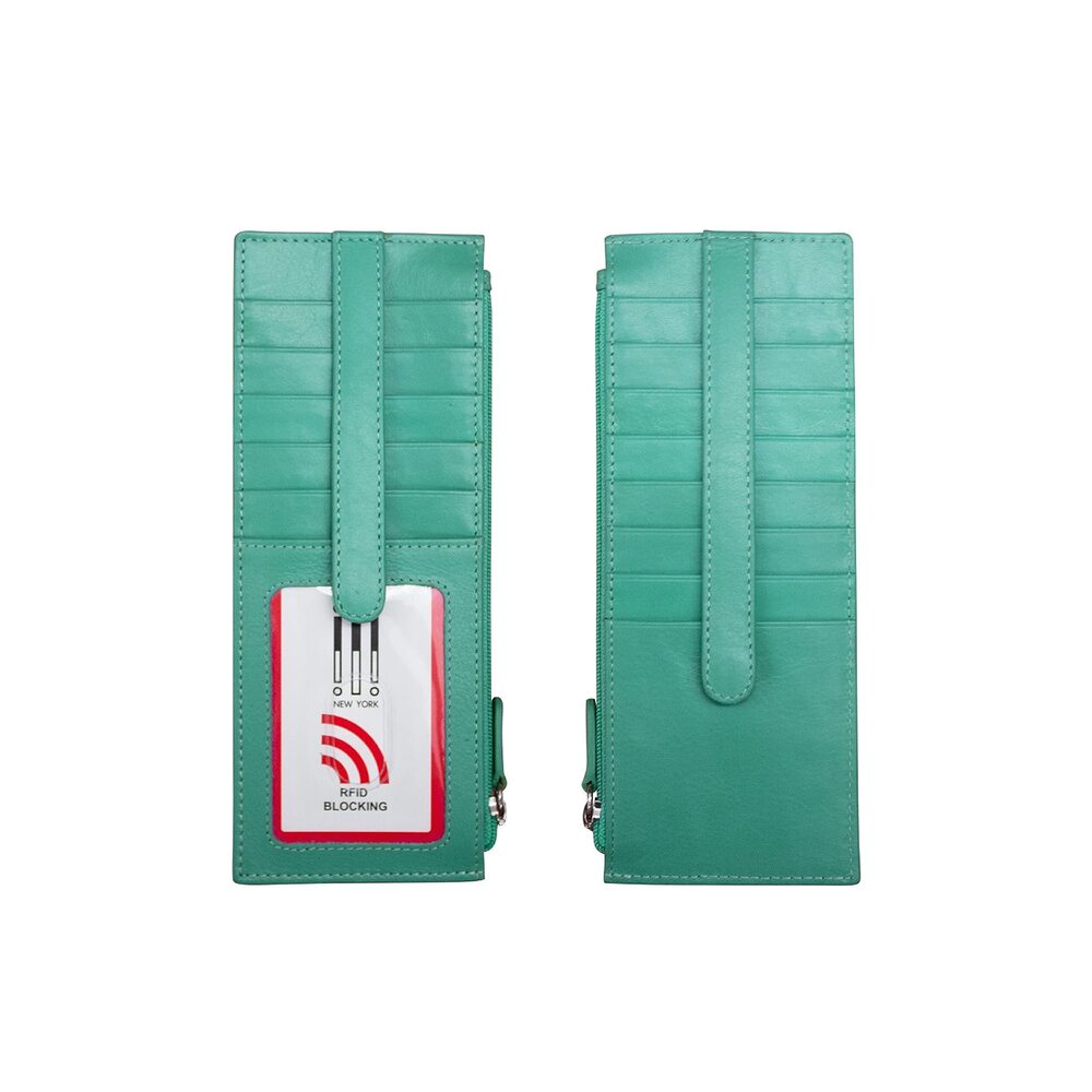 7938 Long Double Sided Slim Wallet, RFID Blocking Card Holder with ID
